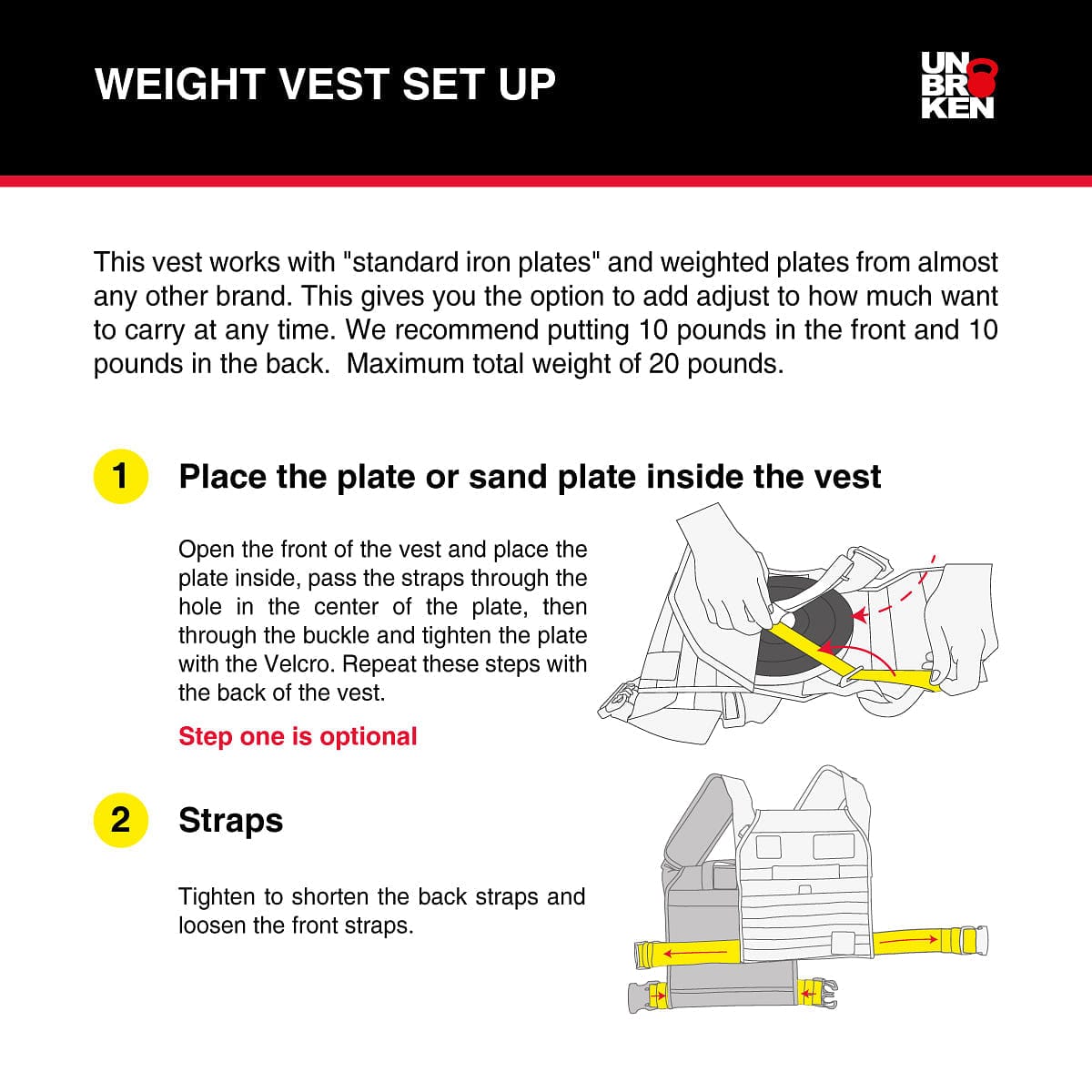 Classic weight vest Sand Plates Hand Grips UNBROKENSHOP